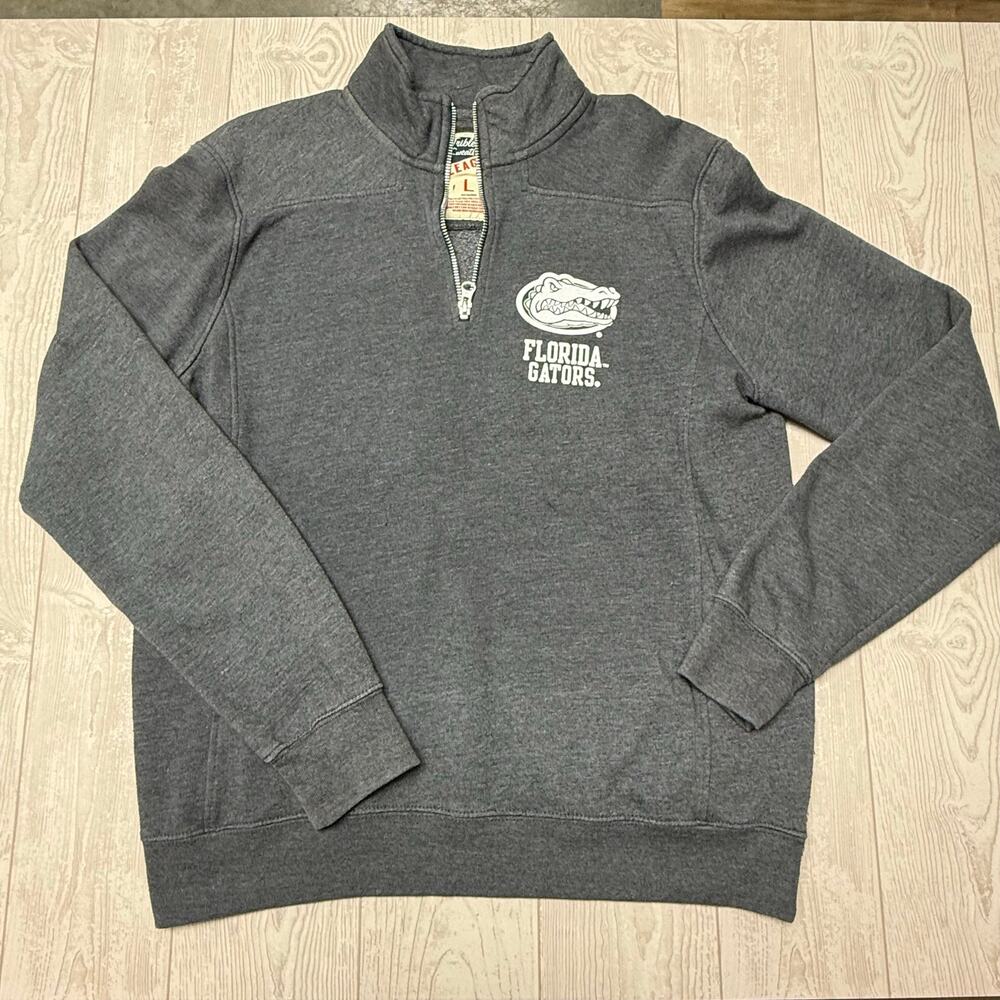 Florida Gators League Triblend Sweatshirt Men’s L Gray 1/4 Zip NCAA Pullover